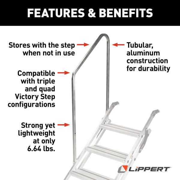 Lippert 2023024502 Solid Step Gen 3 Triple/Quad Entry-Assist Handrail