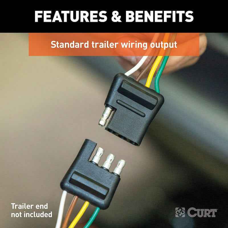 CURT 56420 4-Way Flat Trailer Wiring Connector for Palisade, Santa Fe & Telluride