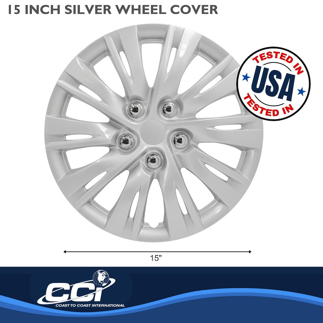 Coast To Coast 103715S 15-Inch Silver Split-Spoke Wheel Covers - image 2