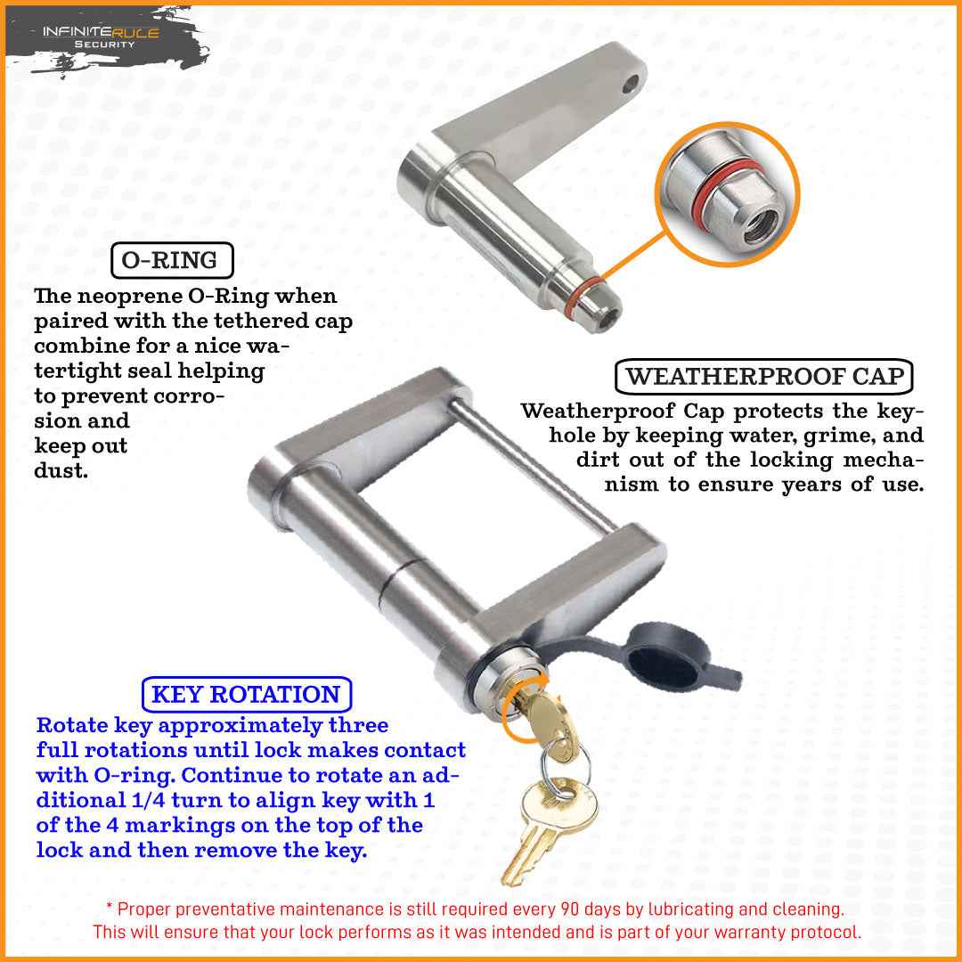 InfiniteRule 61121-S Trailer Hitch Lock - Silver