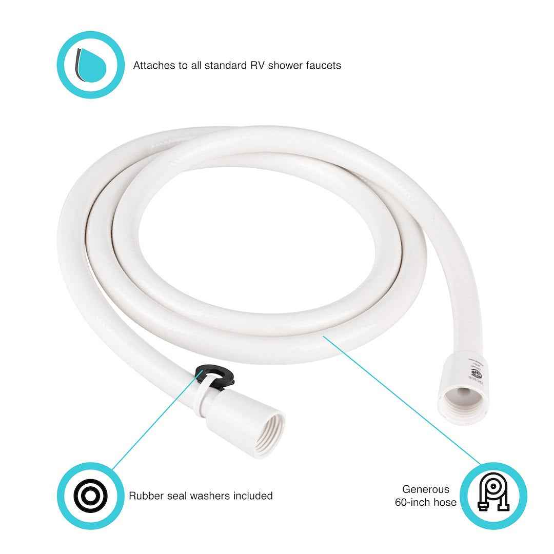 Dura Faucet Shower Head Hose DFSA230WT – Length: 60 Inch