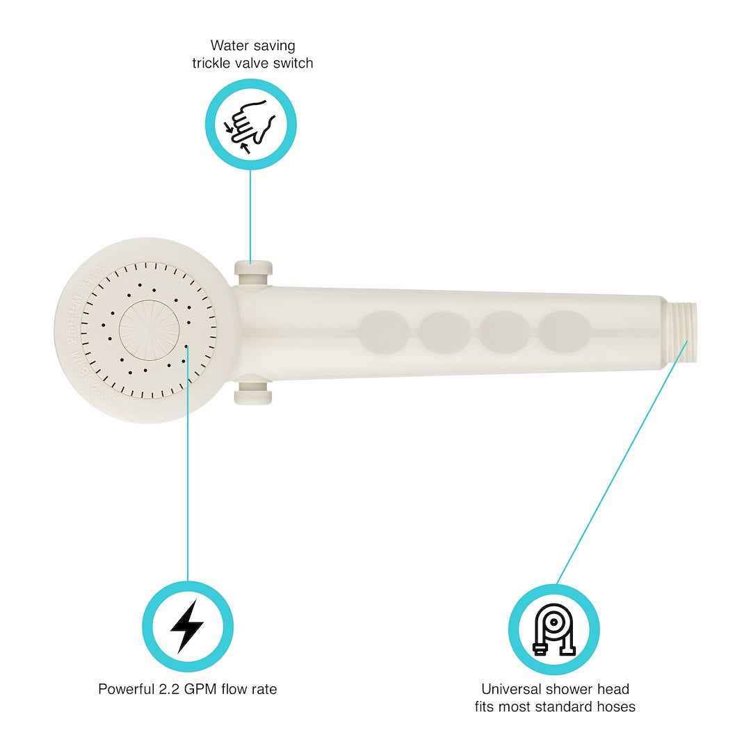 Dura Faucet Round Hand Held Shower Head DFSA135BQ – Color: Bisque