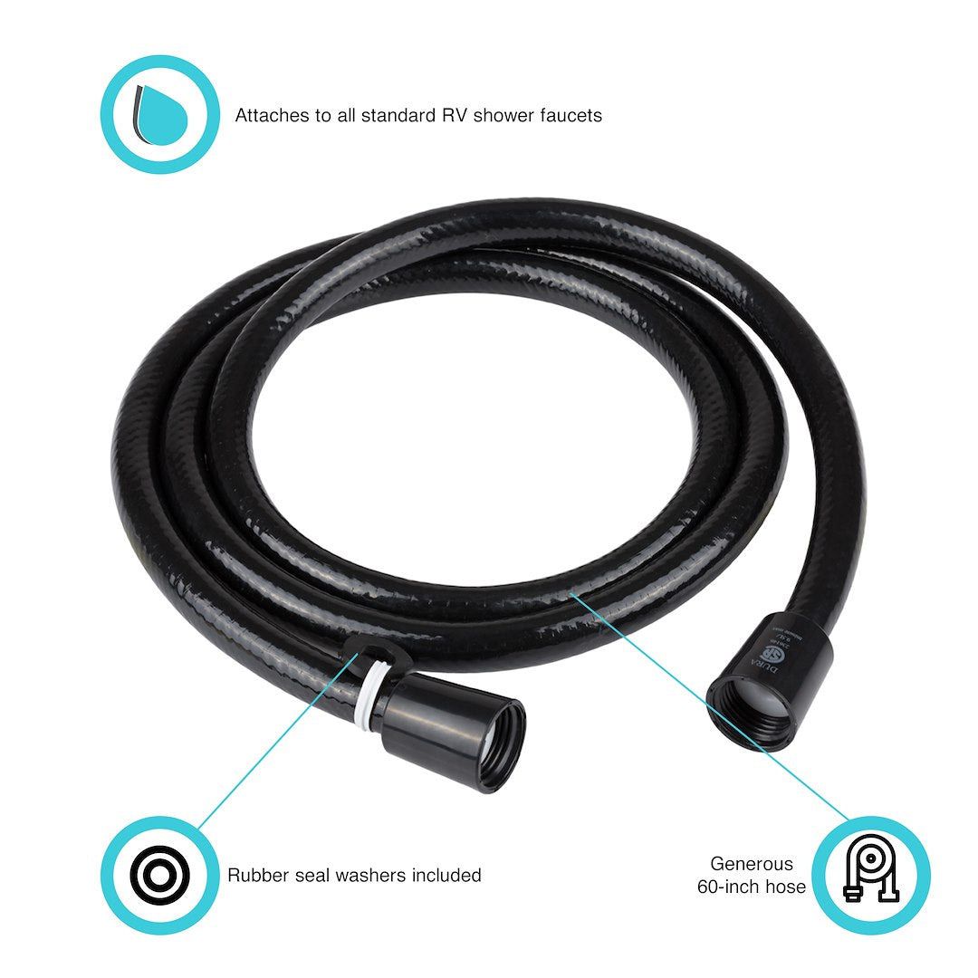 Dura Faucet Shower Head Hose DFSA230BK – Length: 60 Inch