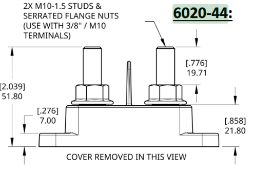 Egis 6020-44 Electrical Busbar Stud
