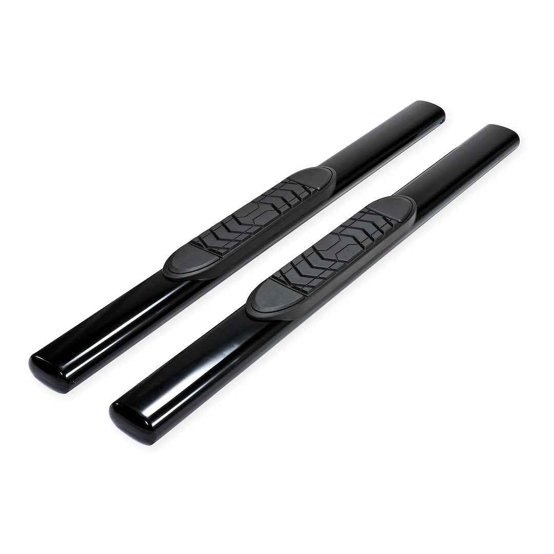 TrailFX A7001B 5 in Oval Nerf Step Bars - Black, 300 lb