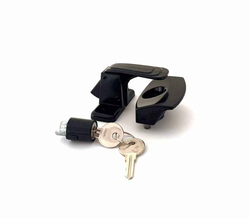 JR Products 11675 Lockable Push-Button Entry Door Latch - Black
