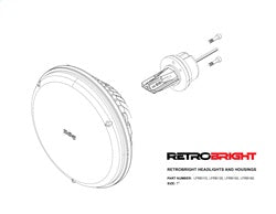 Holley LFRB155 RetroBright Modern White LED Headlight