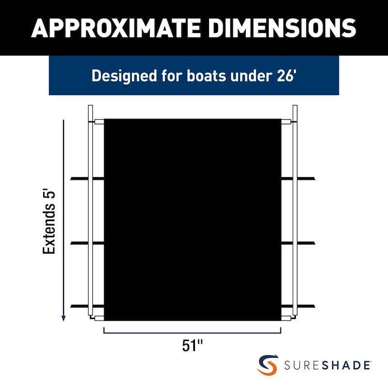 Taylor Made SureShade PTX Power Shade 51" Black – PTXSS51BK Marine