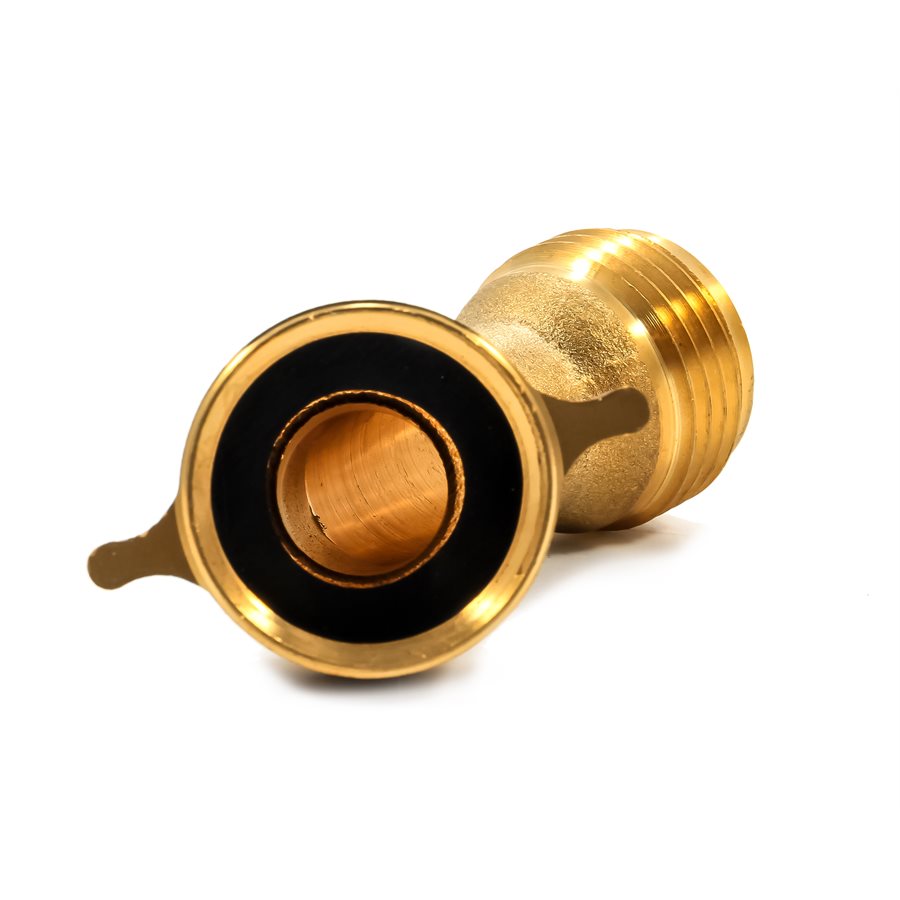 Camco 45-Degree Brass Hose Elbow with Gripper 22605