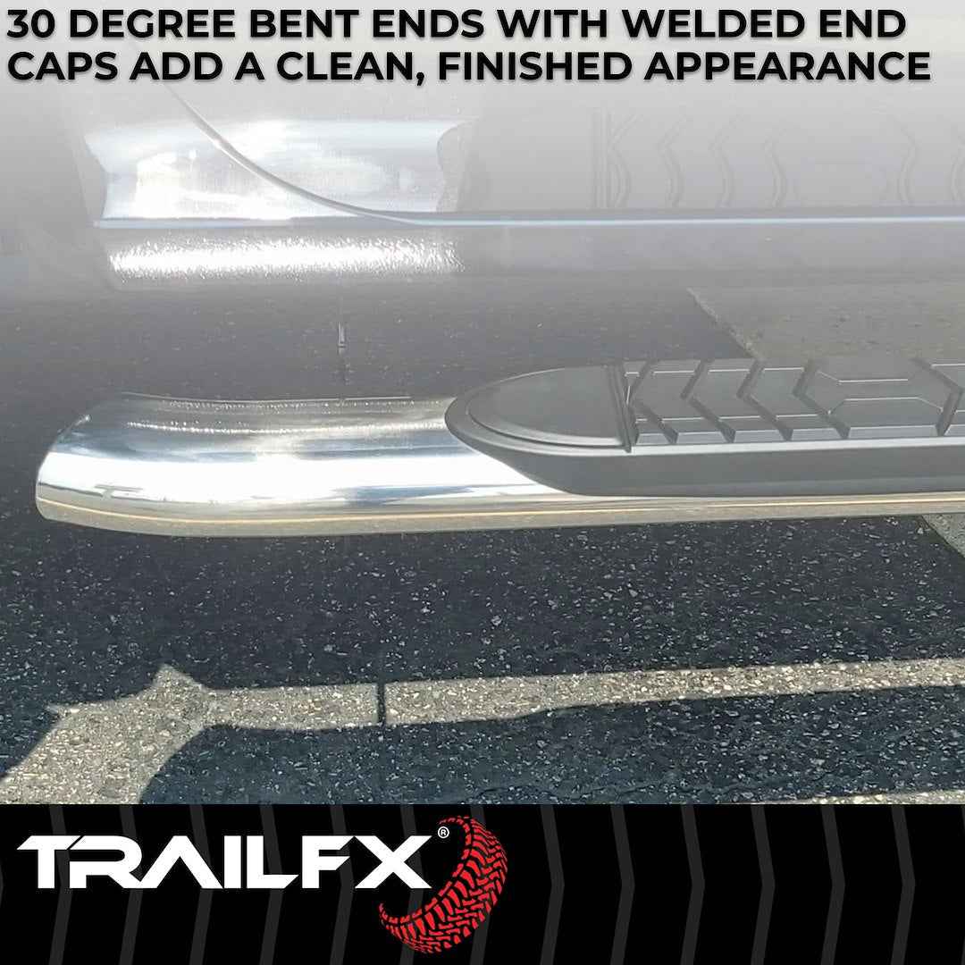 TrailFX A7064S 5 in Oval Nerf Step Bars - Stainless, 300 lb