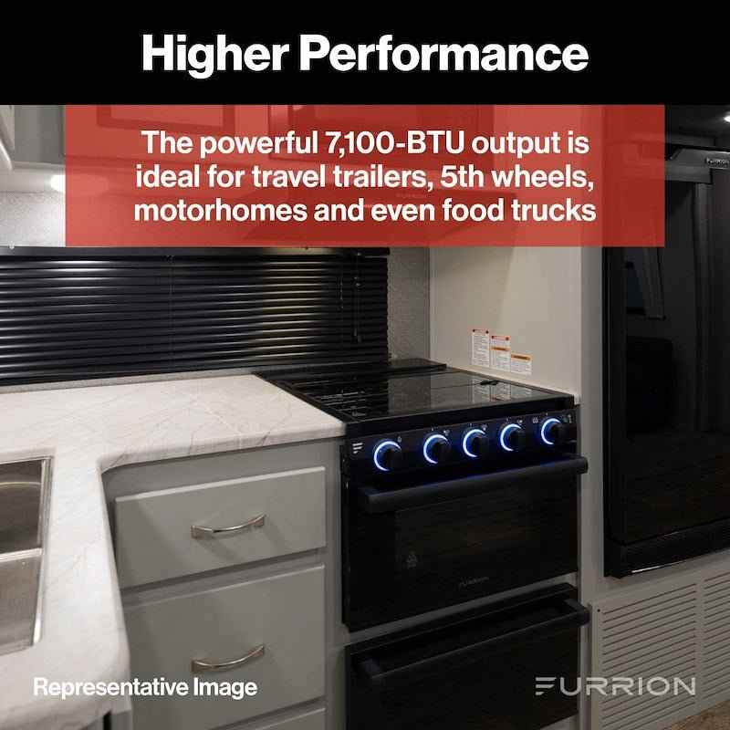 Furrion F1S21L03A-BL 21-1/2 Inch RV Propane Range with Oven & Broiler