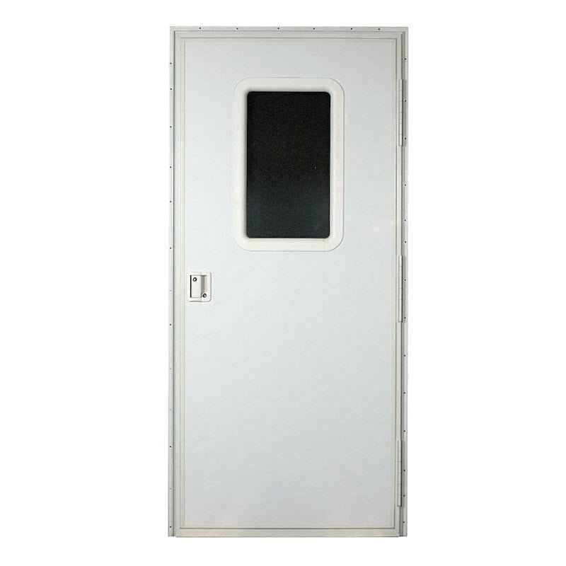 26" x 72" Square RV Entry Door – Right Hinge, Polar White with Window & Screen Door