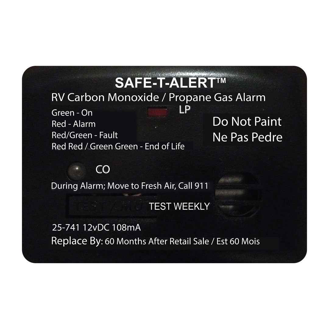 MTI 25-741-BL RV Carbon Monoxide/Propane Alarm - Black
