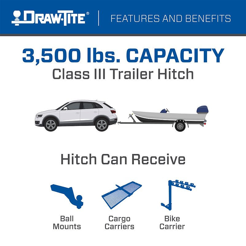 Draw-Tite 76902 Hidden Hitch Class III 2" Receiver for 2010–2018 Acura RDX