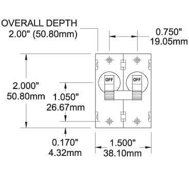 Blue Sea 7237-BSS 30A Hydraulic-Magnetic Circuit Breaker, 2-Pole