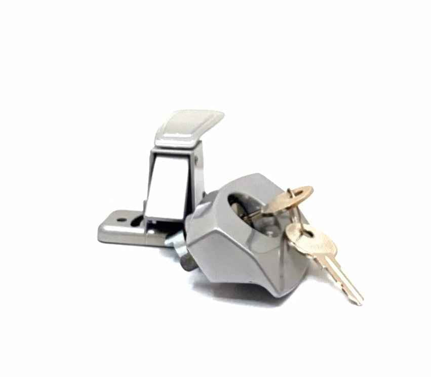 JR Products 10805 Lockable Push-Button Entry Door Latch - Silver
