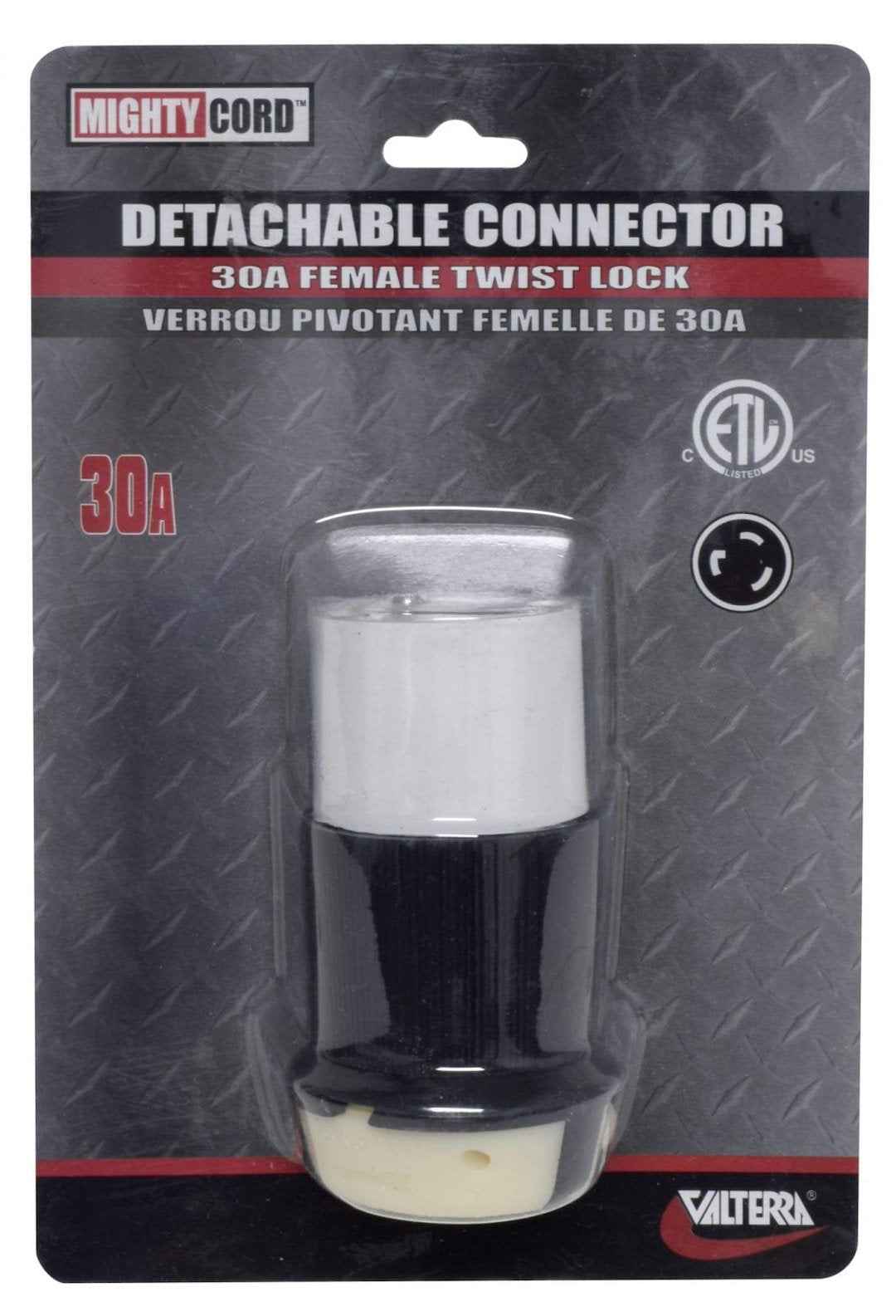 Valterra A10-30FDTVP 30A Twist-Locking RV Cord Connector with Ring