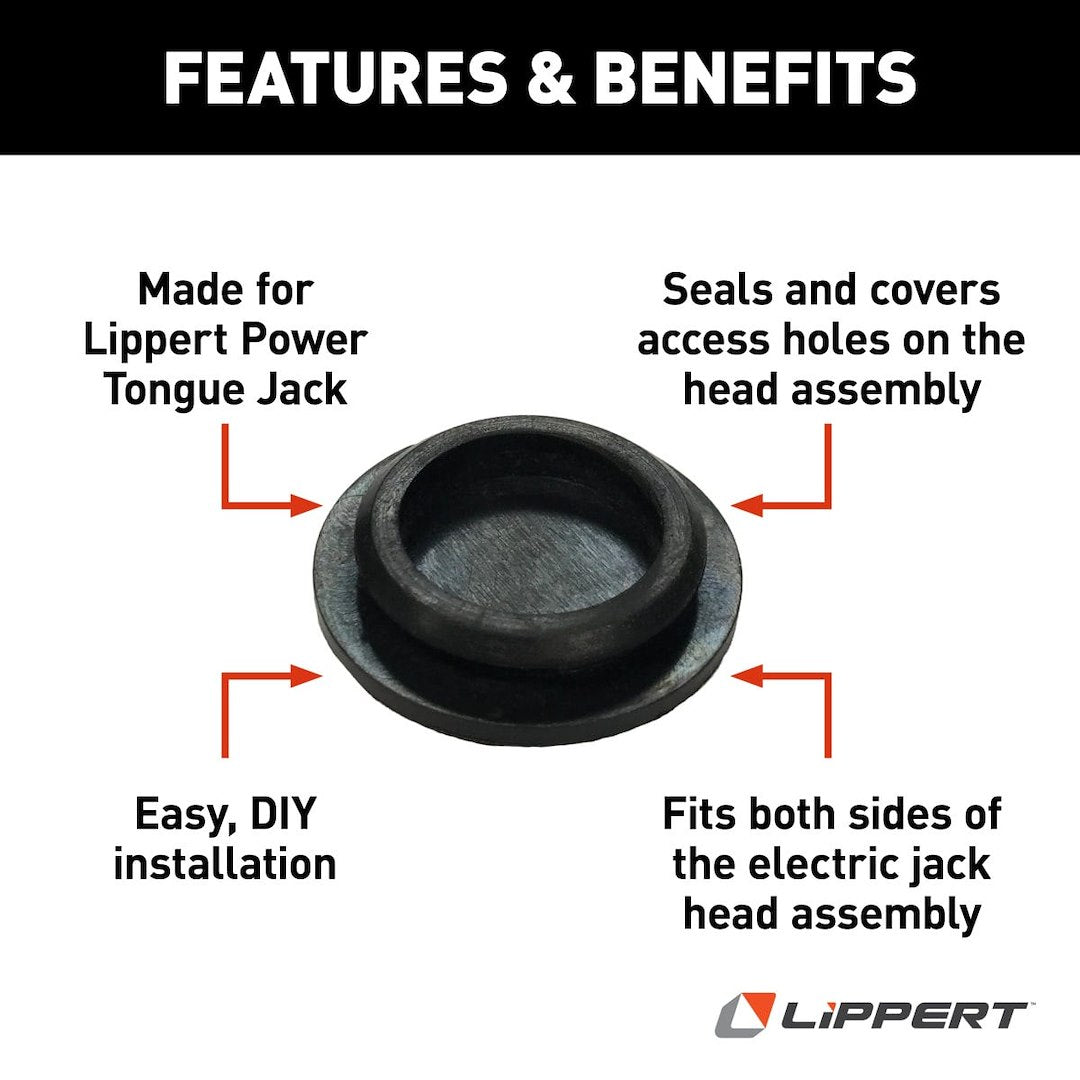 Lippert 225875 Power Tongue Jack Head Access Plug - Black