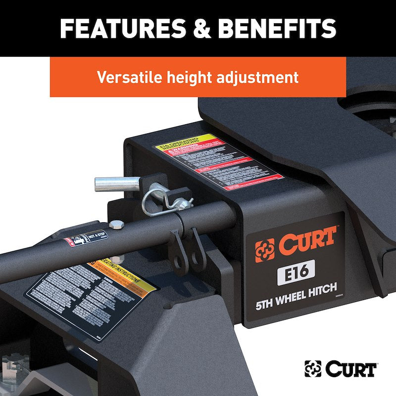 CURT 16097 E16 Enganche de quinta rueda para sistema Chevy/GMC de 8 pies con anclajes Puck