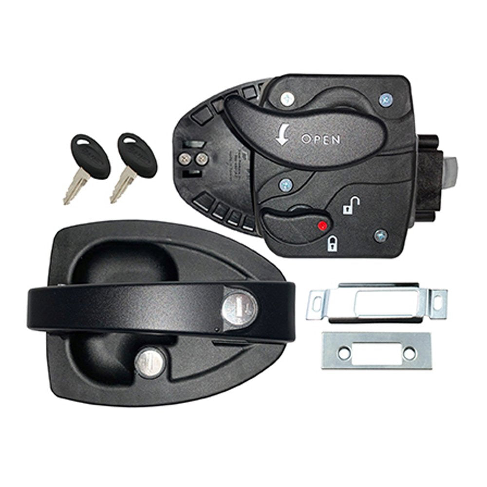 AP Products 013-521 Entry Door Latch - Travel Trailer Lock, Black