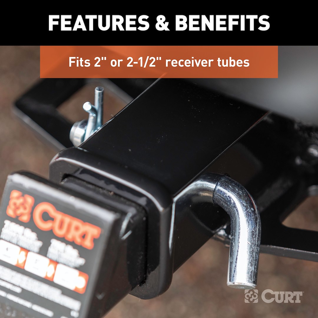 CURT Single Fully Universal 2 Inch/ 2-1/2 Inch Receiver Hitch (21583)