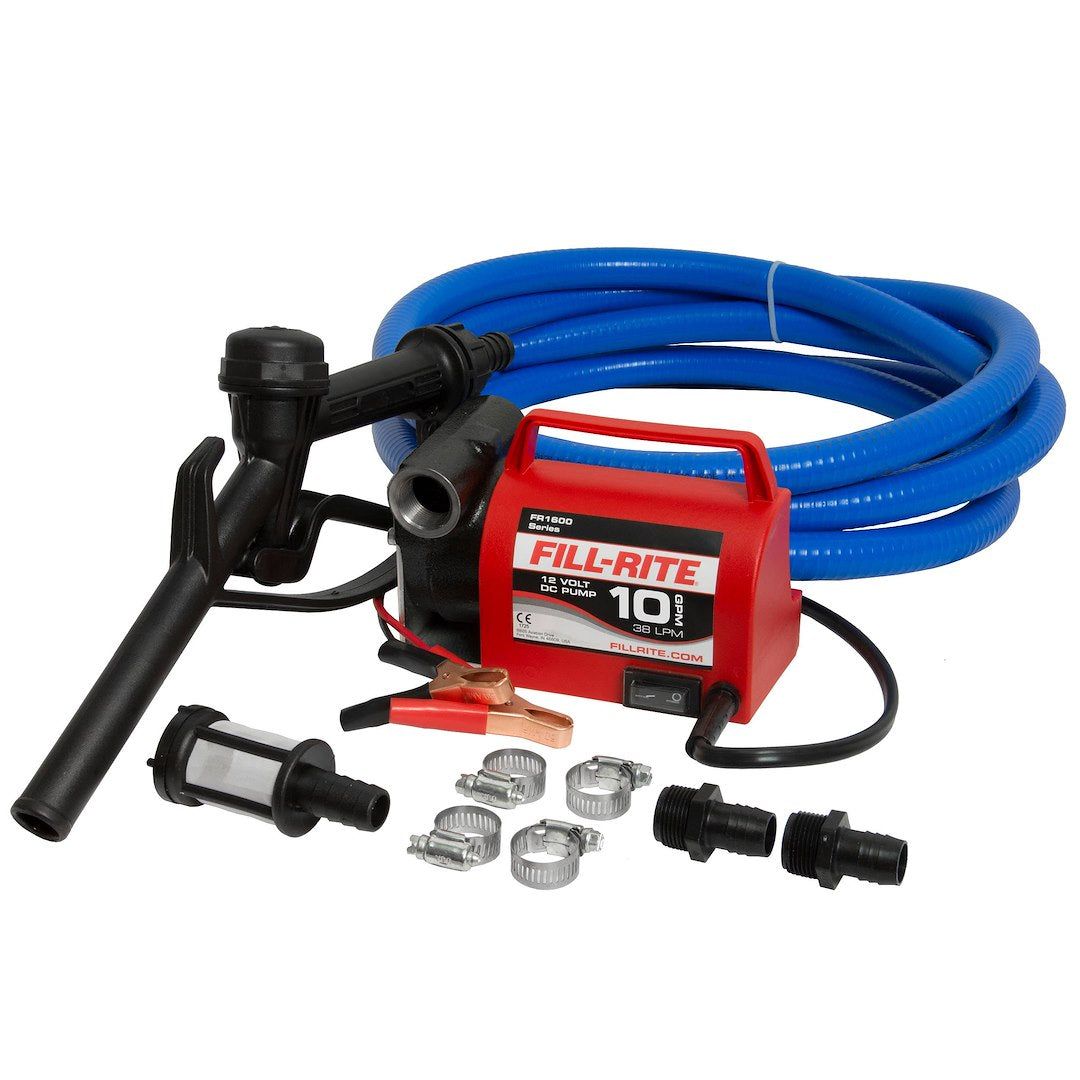 Fill-Rite FR1614 12V DC Diesel Transfer Pump - 10 GPM, 8 ft Hose