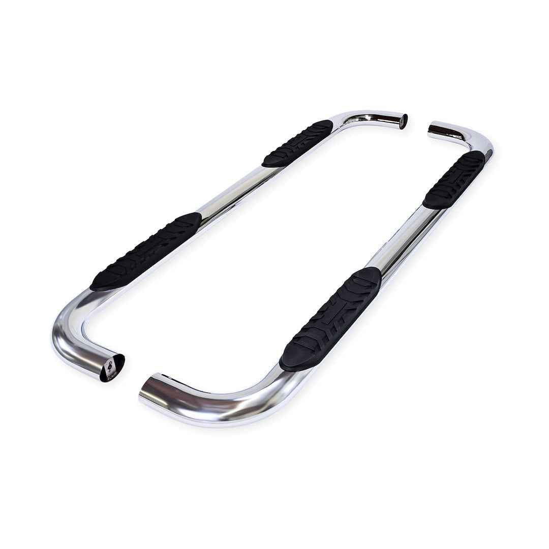TrailFX A1012S 4 in Oval Nerf Step Bars - Stainless, 300 lb