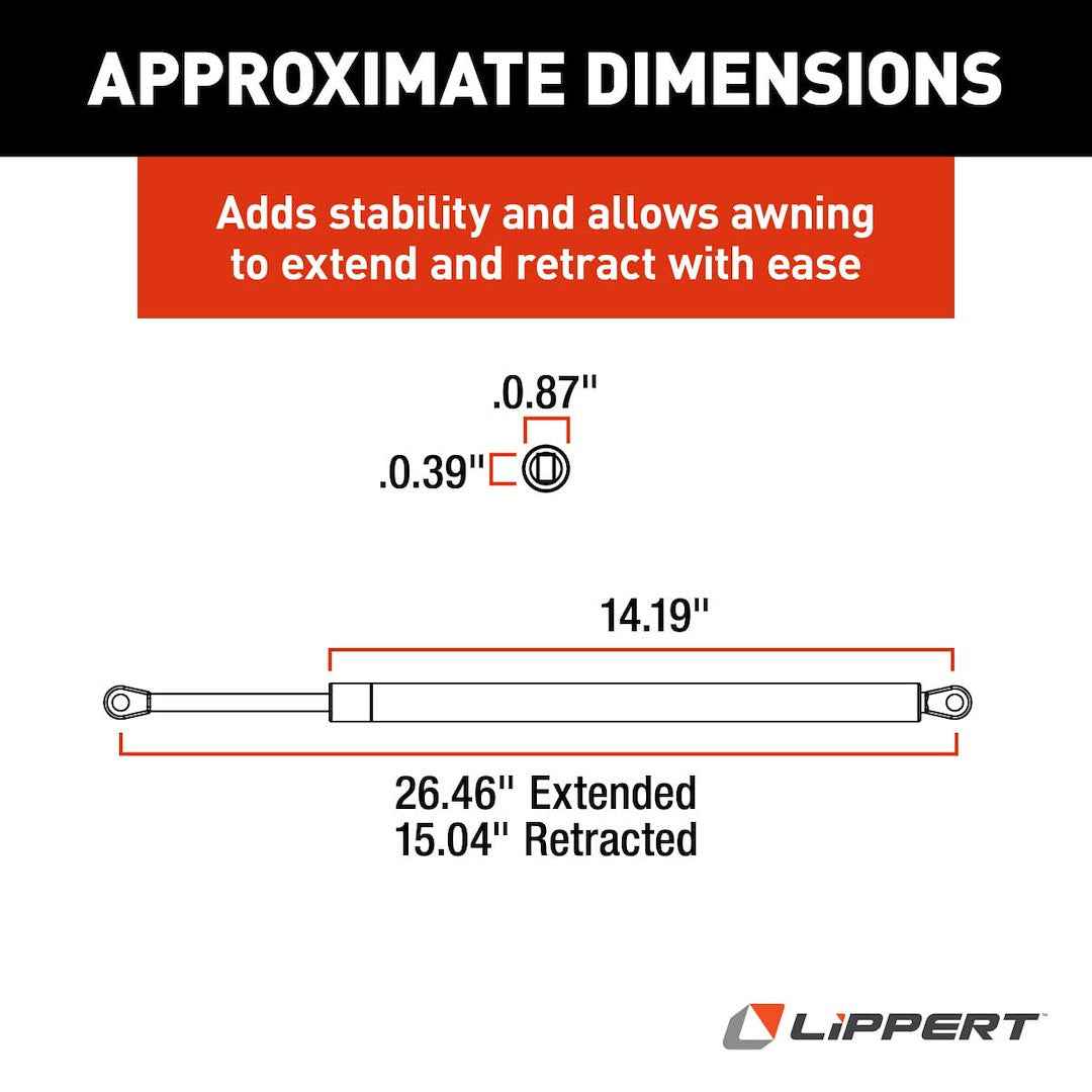 Lippert 280343 Solera Awning Gas Strut - 26.46 in