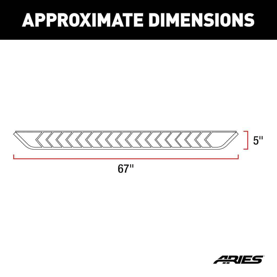 Aries 2051867 AeroTread 67-Inch Silver Running Board Component