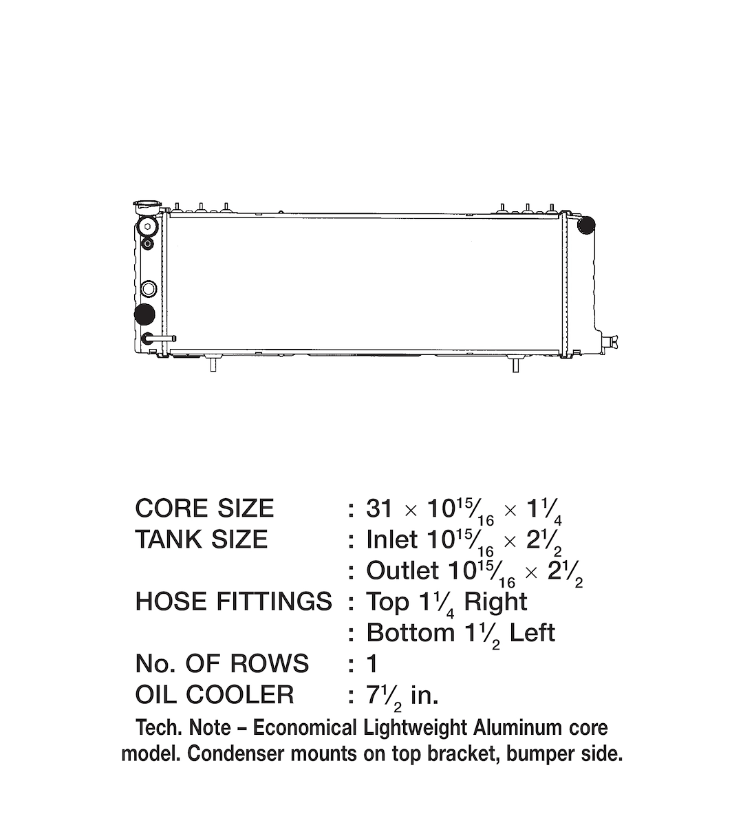 CSF 3251 Jeep Cherokee Radiator with Top-Right Inlet - image 2