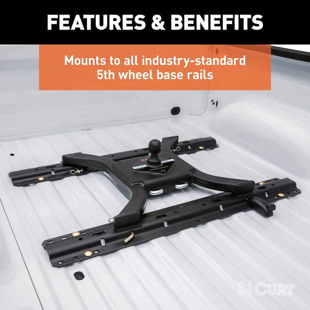 CURT 16085 Spyder 5th-Wheel Rail Gooseneck Hitch - 25,000 lb