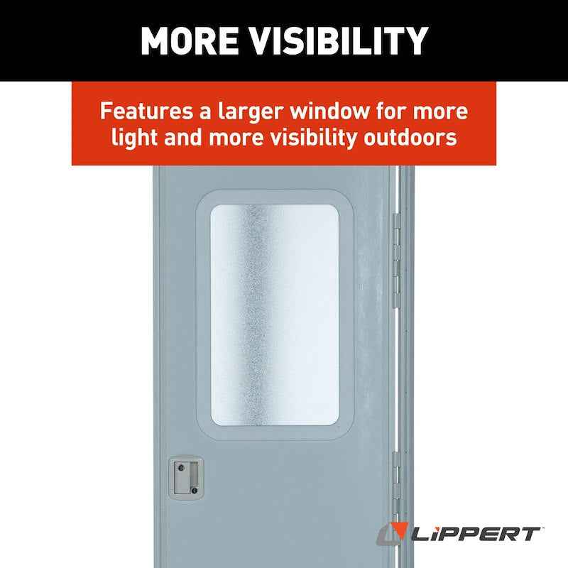 30" x 72" Polar White RV Entry Door with Window and Screen Door