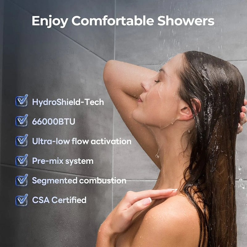 Fogatti InstaShower Ultra Tankless RV Water Heater 3.9 GPM 66,000 BTU LP Gas
