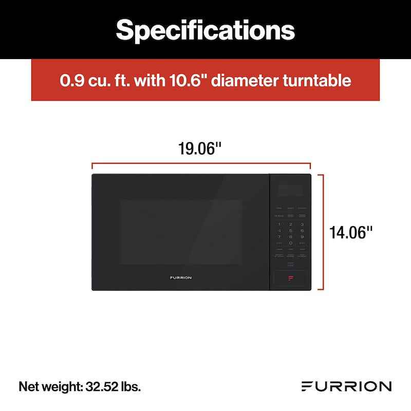 Furrion FMSN09-BL Microwave Oven 0.9 Cu Ft Black 900W