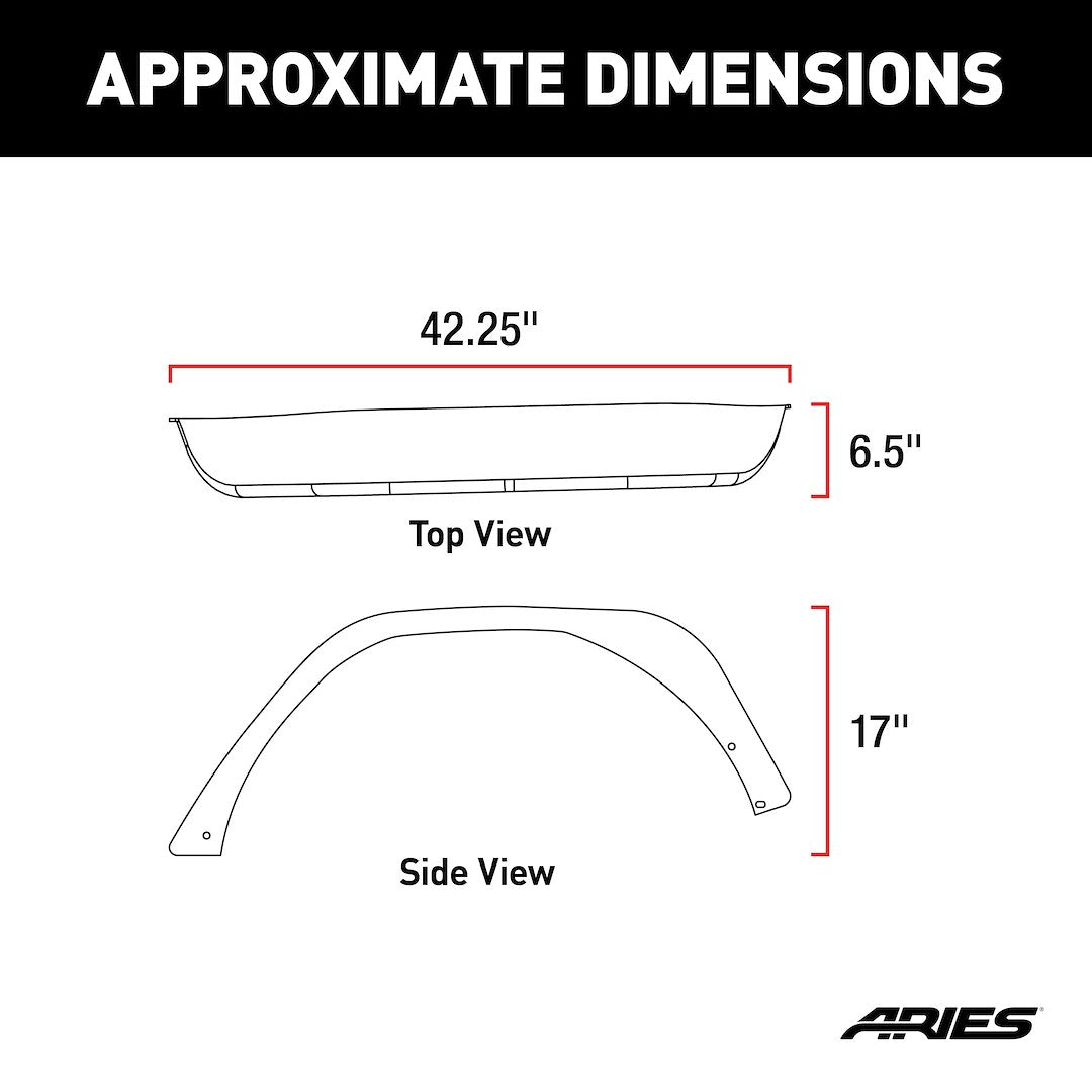 Aries Non-Exposed Fasteners Fender Flare 2500213 - image 2