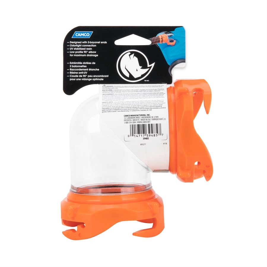 Camco 90 Degree Elbow Connecting Sewer Hose to Tote Tank (39485)