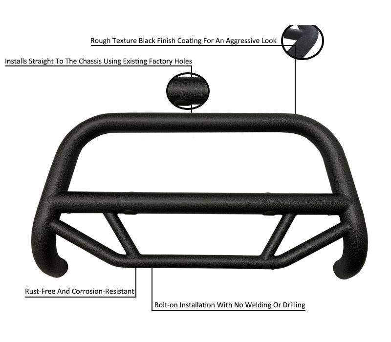 Black Horse Offroad MBT-MF712 Bull Bar with skid plate - image 1