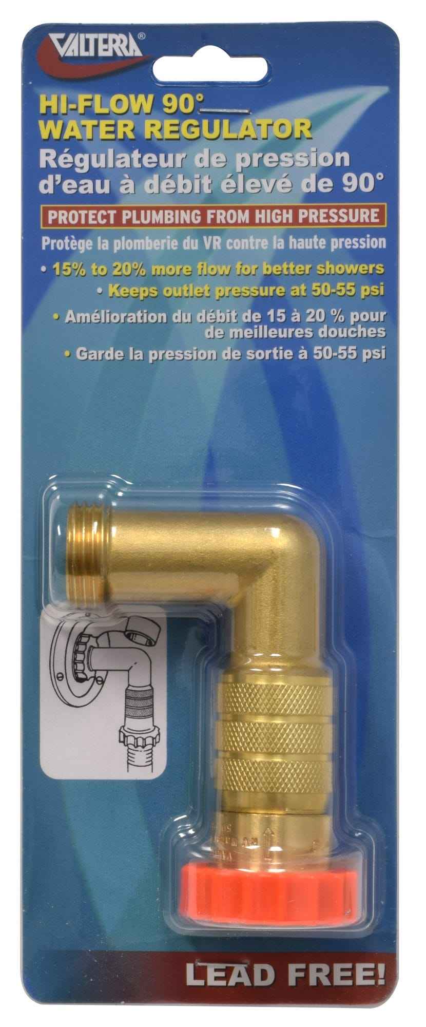Valterra A01-2222VP RV Water Pressure Regulator - 50–55 PSI