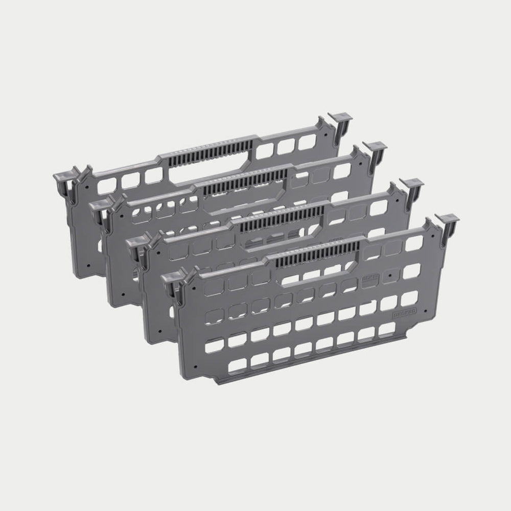 Decked A0083-4DIV-GRY Version X Drawer Dividers, 4 Pack