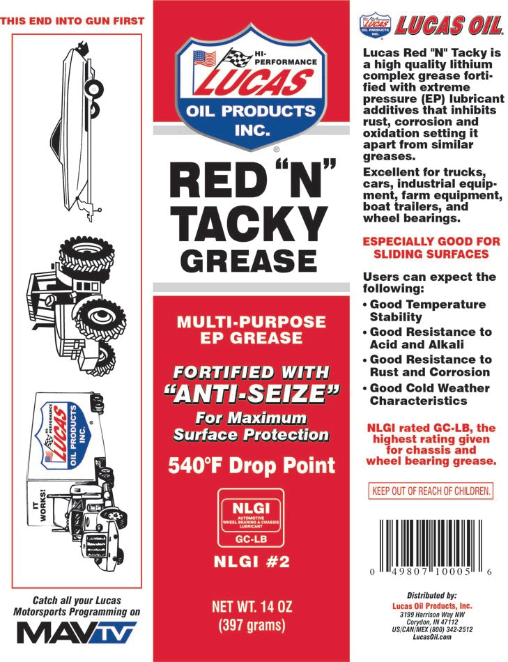 LUCAS OIL Multi Purpose Grease (1000530) – Unit Size: 14 Ounce