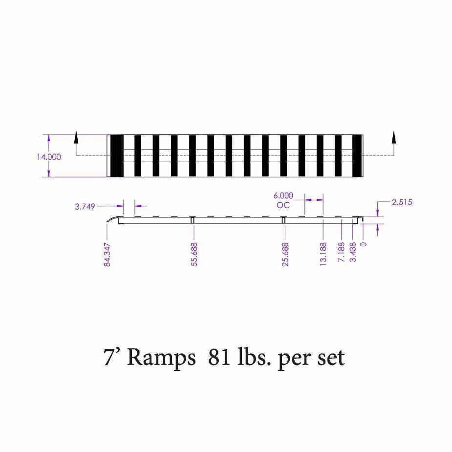 Gen-Y Hitch GH-16084 Aluminum Loading Ramp - 84 in x 14 in