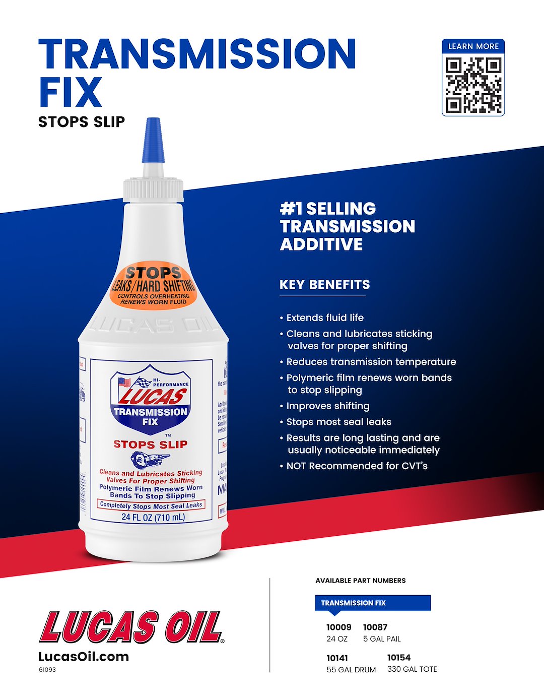 Lucas Oil 10009 Transmission Fix, 24 oz