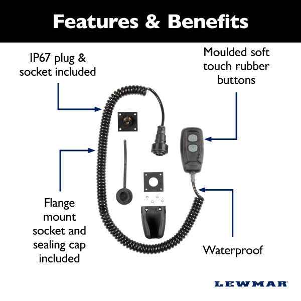 Lewmar 66940002 2-Button Windlass Remote - 3 m Cable