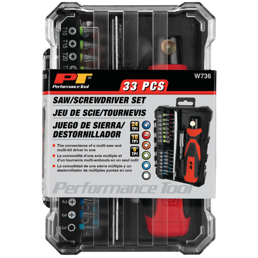 Performance Tool W736 33-Piece Saw and Screwdriver Bit Set