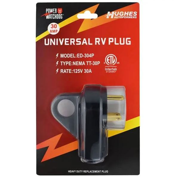 Hughes Auto Power Cord Plug End (30APLUG) – Color: Black
