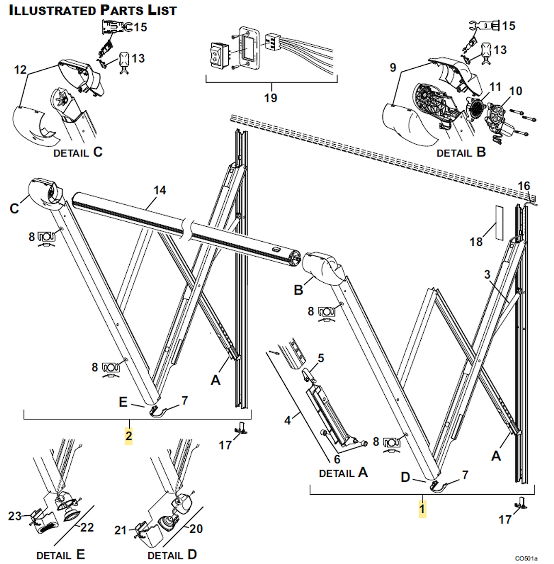 Carefree Rv Ta25aphw Awning Arm