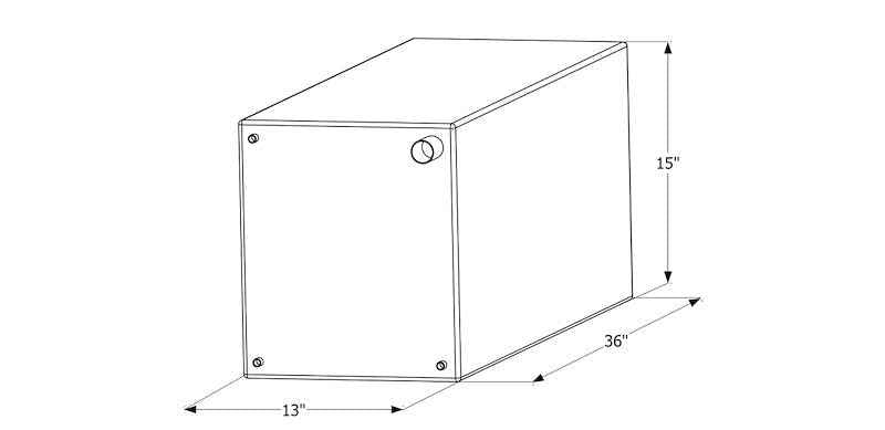 30 Gallon Roto-Molded Fresh Water Tank – 36" x 13" x 15"