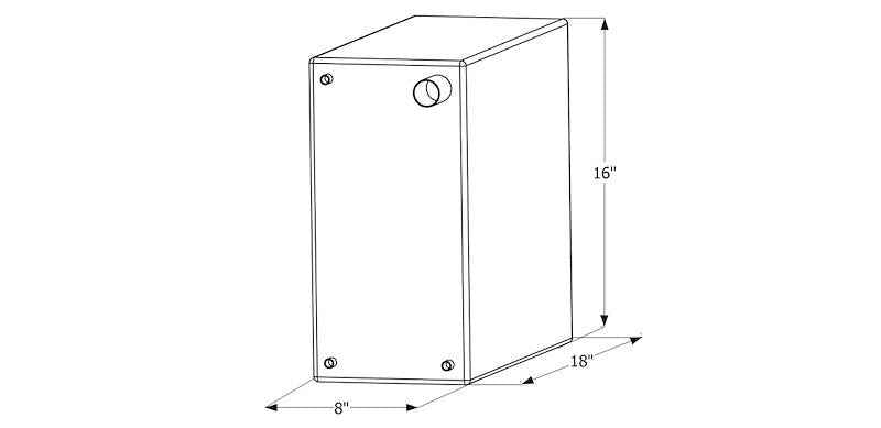 10 Gallon Fresh Water Tank - White - 18" (W) x 8" (L) x 16" (H)