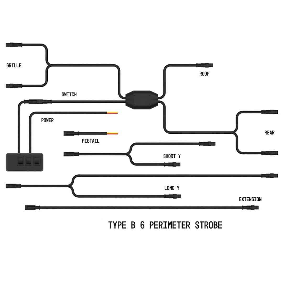 BuiltBright BB8KB06 Type B StrobeLink Harness, 5 Outputs