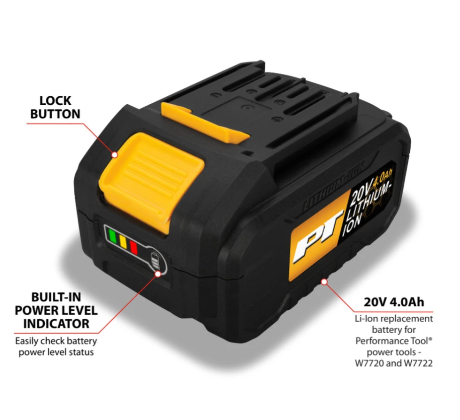Performance Tool W7724 Power Tool Battery